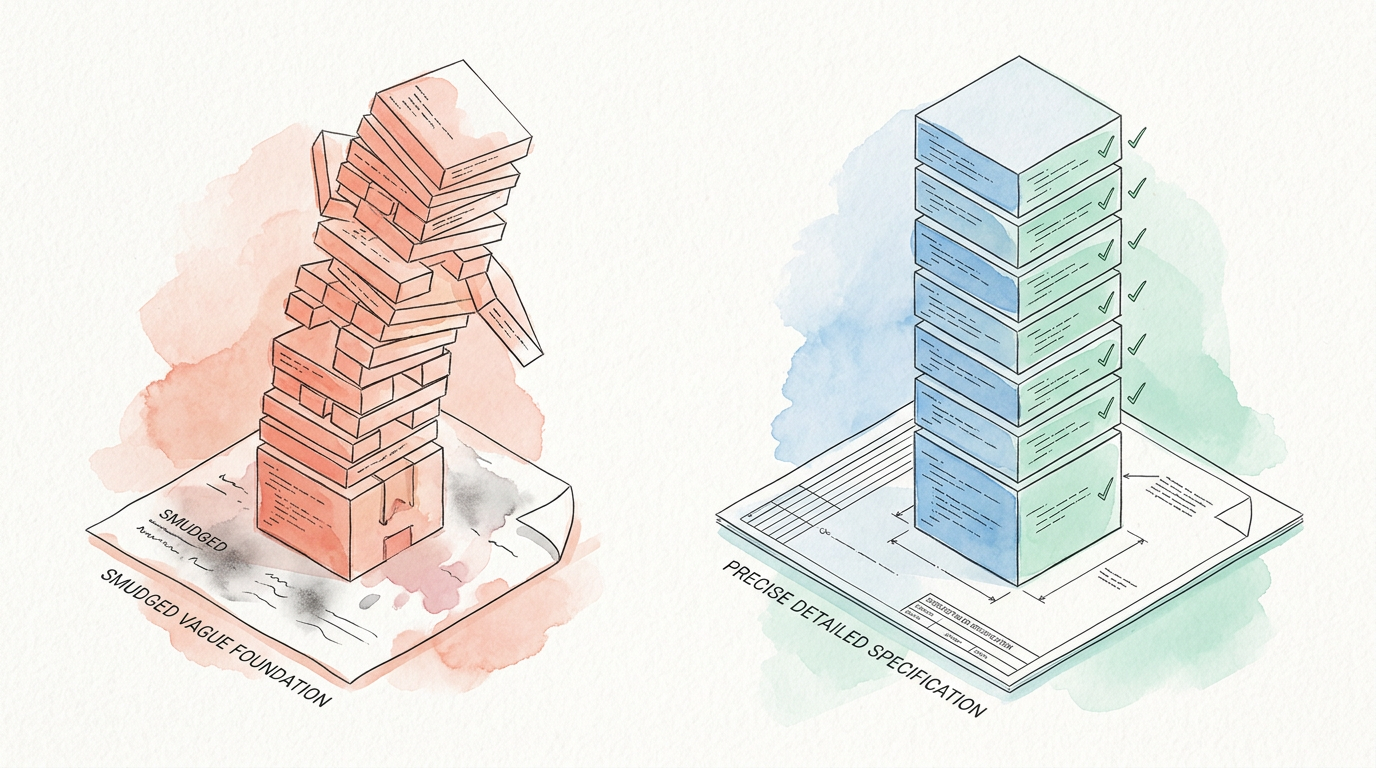 Spec discipline — the gate between intent and production quality